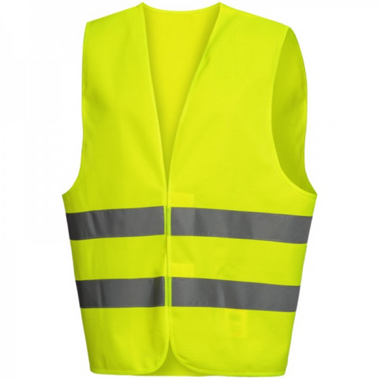 Nitras warning protection vest neon yellow breathable reflex strip for good visibility