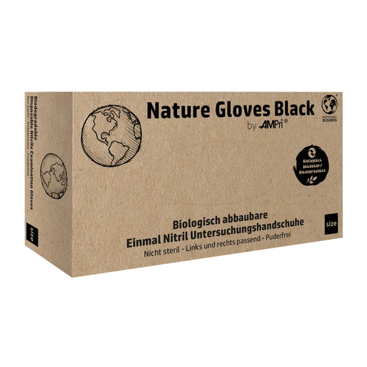 Ampri Nature Gloves Black Nitrile gloves biodegradable, black | Box (100 pieces)