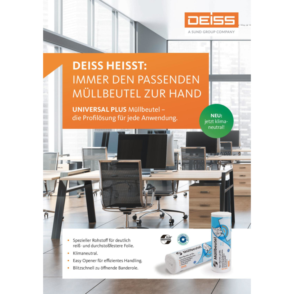 DEISS Universal Plus Müllsäcke 46920 in Farbe weiss mit 80 Liter